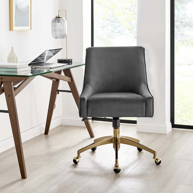Modway Discern Performance Velvet Office Chair, Gray