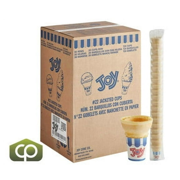 JOY #22 Flat Bottom Jacketed Cake Cone - 720/Case for Perfect Ice Cream Scoops