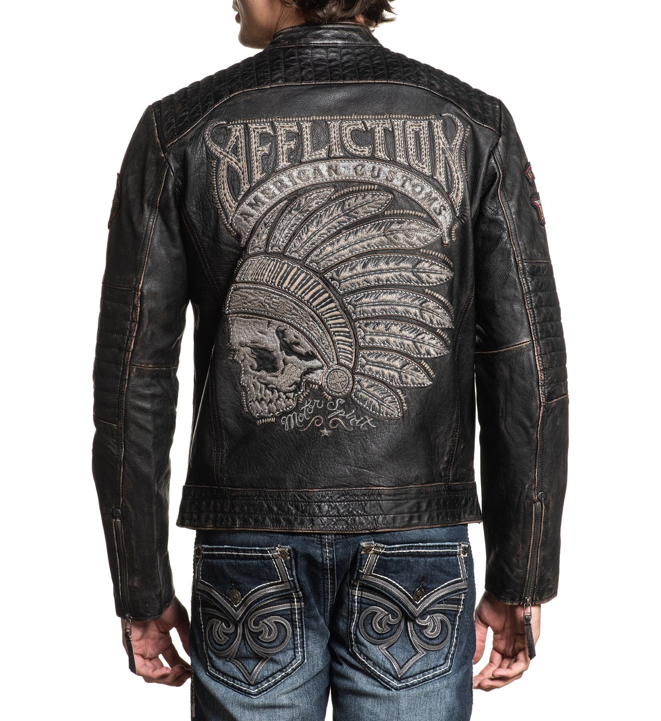 Affliction jacket shop leather