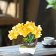 thumbnail image 5 of Planta artificial en maceta | Simulación Ramo de flores con jarrón - Decoración floral de mesa de salón interior | 20x21x15 cm, Material plástico | 1 ud, Rosa/Amarillo, 5 of 6
