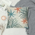 thumbnail image 2 of Nawypu  Nautical Coastal Throw Pillow Covers Beach Themed Ocean Seashell Coral Starfish Couch Decorative Pillow Cases Outdoor Sofa Cushion Cover for Bedroom Living Room, Blue, 2 of 5