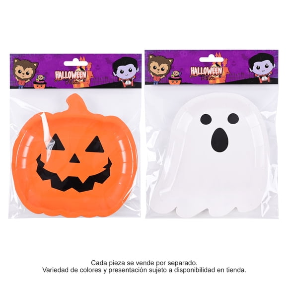 Platos Prichos Halloween de Cartón Multicolor Varios Modelos 6 Piezas