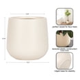 thumbnail image 5 of Kate and Laurel Jia Transitional Round Indoor Planter Pot, 11 x 11 x 11, Cream, Modern Circular Planter for Indoor Plants for Living Room or Sunroom Decor, 5 of 9