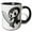 Black/White, variant on 3drose, Cartoon Skull Ninja Monster with Sword, 11oz Two-tone Black Mug