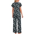 thumbnail image 3 of Fantaslook Flower Womens Pajamas Sets Two Piece Casual Lounge Sets Ruffle Sleeve Tops Wide Leg Pants with Pockets Summer Sleepwear Travel Outfits, 3 of 7