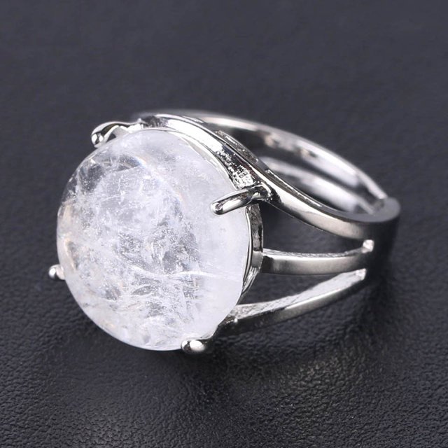 Femmes Perles Rondes Occasionnels Bagues Bijoux en Quartz Cristal Violet