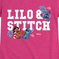 thumbnail image 3 of Lilo & Stitch - Collegiate Flowers - Youth Girls Fitted Short Sleeve T-Shirt, 3 of 5