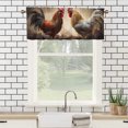 thumbnail image 3 of Farmhouse Rooster Window Curtain Valances Chicken Stand on Stone Country Animals Privacy Window Valances for Living Room Kitchen 54 by 18 in, 1 Panel, 3 of 6