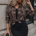 thumbnail image 4 of Womens Flannel Shirts Long Sleeve Button Down Casual Fall Plaid Top, S, 4 of 6