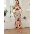 thumbnail image 2 of Women's Floral Embroidery Maxi Dress Wedding Guest Dress Evening Party Dress, 2 of 5