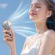 thumbnail image 2 of 100 Level Adjustable Handheld Fan Semiconductor Cooling Technology USB Powered Portable Airflows Device For Travel Desk Yellow, 2 of 4