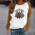 thumbnail image 1 of Hauts de Noël en Solde, Pull à Col Rond Imprimé Tendance pour Femmes, Manches Longues, Blouse Confortable, Chandail en Molleton Kaki TTG, 1 of 1