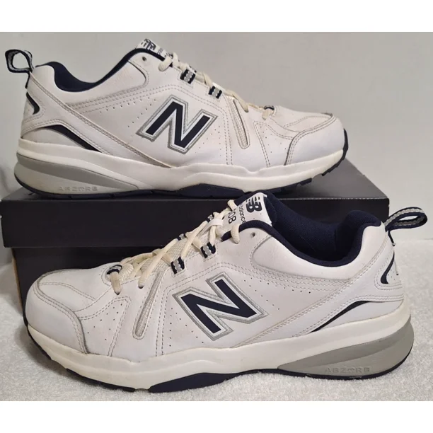 New Balance MX 608v5 Classic Trainers White Navy MX608WN5 Men's Size 10.5 D