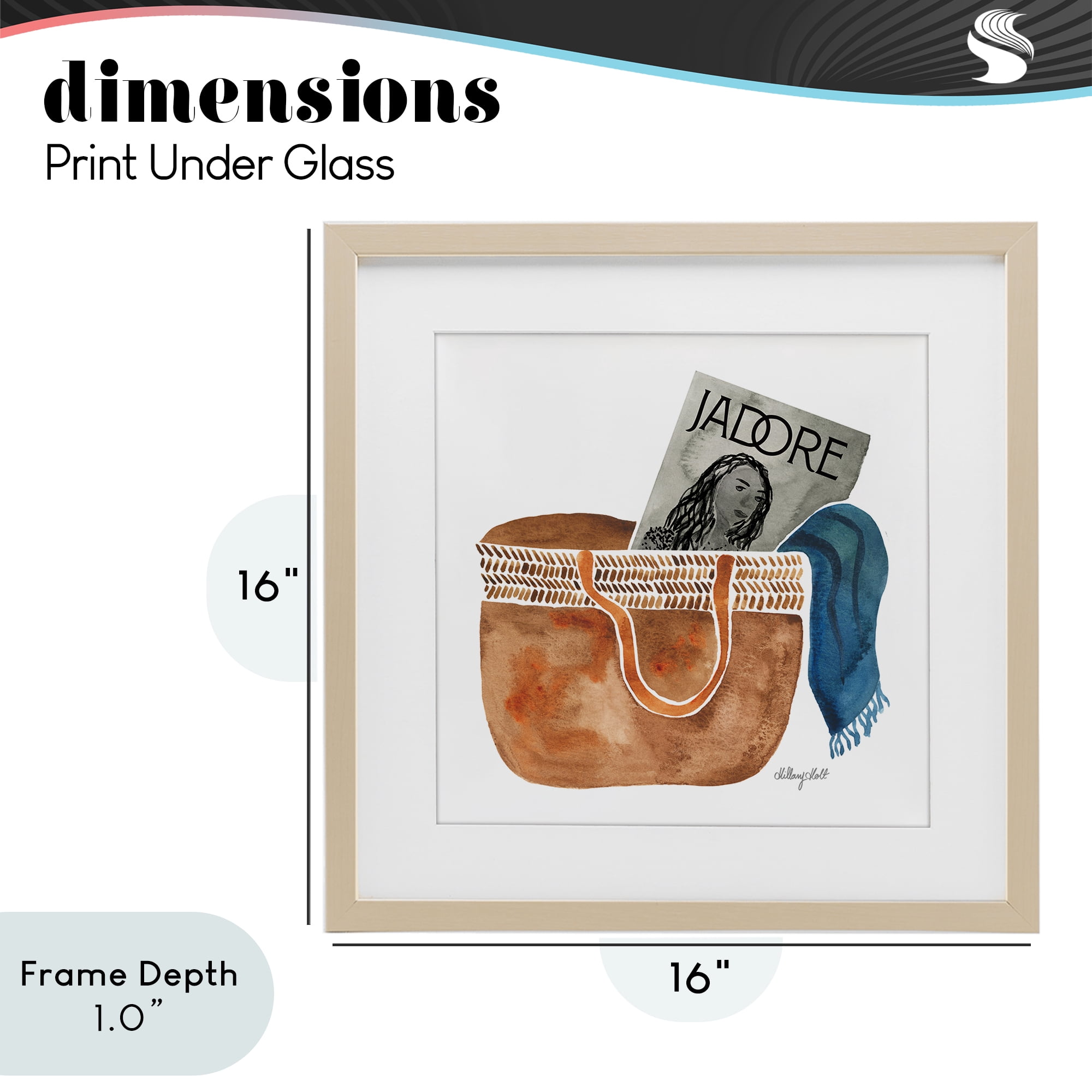 Stupell Industries Tote & Fashion Magazine Birch Framed Print Under Glass, design by Hillary Holt