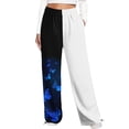 thumbnail image 2 of TAIAOJING Women's Cargo Joggers Color Block Butterfly Print Bottom Fit Jogger Sporty Waist Print High Sweatpants Pockets Trousers Pants Pants, 2 of 6
