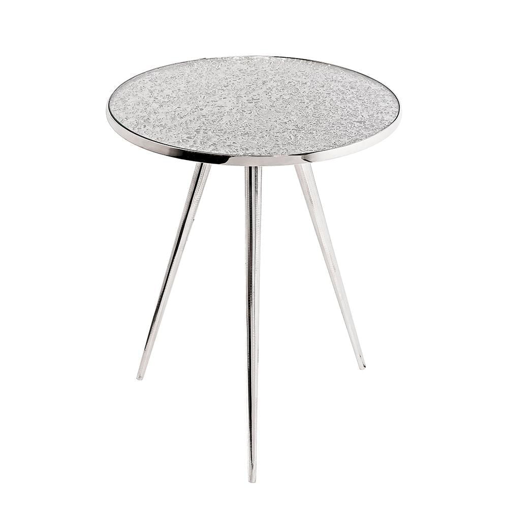 Home Gear End table Melted aluminum top