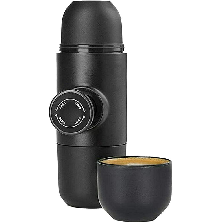 Happyline Portable Espresso Machine and Coffee Maker, Manually Operated,  Handheld Size, Perfect for Traveling, Hiking and Camping, Black