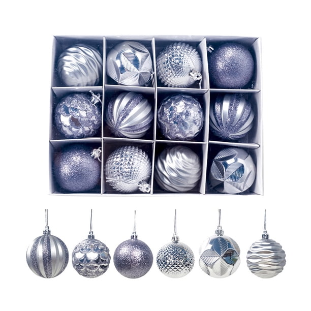 Navidad Bola Adorno Colgante Fiesta En Casa Adorno Decoración Colorida Bola De Navidad 12 Unids/Set 60Mm Árbol Yuarrent HA025731-04