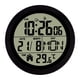thumbnail image 2 of Reloj despertador digital para mesita de noche, reloj de pared redondo con pantalla de temperatura Negro, 2 of 9