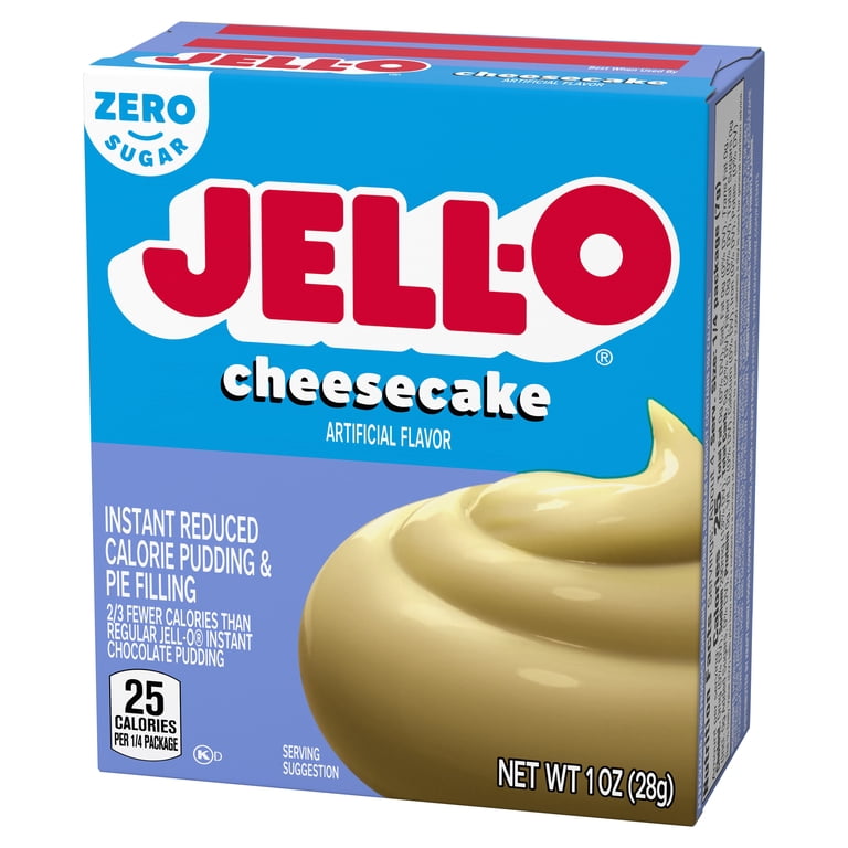 1 pack) Jell-O Cheesecake Artificially Flavored Zero Sugar Instant