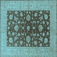 thumbnail image 1 of Ahgly Company Indoor Square Oriental Light Blue Industrial Area Rugs, 5' Square, 1 of 4