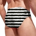 thumbnail image 4 of PEASKJP Mens Vintage Swim Briefs Bikini Swimwear Quick Dry Swimsuit with Print (Black,XXL), 4 of 5