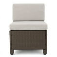 thumbnail image 5 of Noble House Puerta Outdoor L Shape Brown Wicker Sofa with Ceramic Grey Cushion, 5 of 31