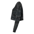 thumbnail image 3 of Independent Trading B03176982 Womens Lightweight Crop Crewneck Sweatshirt, Black Camo - Extra Small, 3 of 4