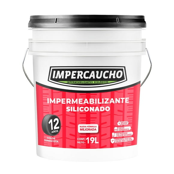 Impermeabilizante Impercaucho Siliconado Y Mejorado 12 Años Terra 19L