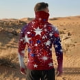 thumbnail image 4 of Domuza Men's Upf 50+ Fishing Shirts American Flag Print Long Sleeve Protection Sun Hoodie Summer Outdoor Hiking Running Rash Guard Top Hot Pink S, 4 of 4