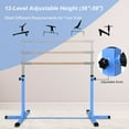 thumbnail image 5 of Costway Adjustable Steel Horizontal Training Bar Gymnastics Junior Home Practice Blue, 5 of 12
