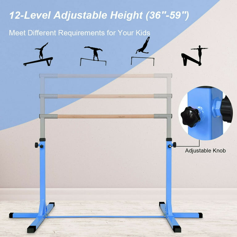 Adjustable Kids Double Horizontal Bars Gymnastic Training Parallel Bars -  Costway