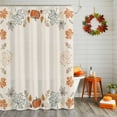 thumbnail image 3 of Shower Curtains for Bathroom-48"x72",Farm Autumn Pumpkin Maple Leaf Waterproof Bath Curtain Grommet Shower Curtain Set, 3 of 7