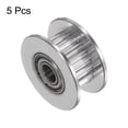 thumbnail image 3 of Uxcell 5pcs 2GT Idler Pulley 20T 4mm Bore 18mm Dia. Aluminum Timing Belt for 6mm Width Belt 3D Printer, Silver Tone, 3 of 6