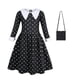 thumbnail image 2 of Vestido de miércoles Addams para niñas, vestido de fiesta de Cosplay + bolso + pelucas/vestido + bolso/pelucas, disfraces de disfraces de 4 a 10 años, 2 of 2