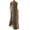 Coffee, variant on IROINNID Women's Sleeveless Sundress Full-Length Fashion Pockets Mid Calf Dress Printed V-Neck Dress