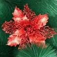 thumbnail image 5 of 6 piezas de flores de Pascua artificiales, adorno para árbol de Navidad, adorno floral hueco brillante para ventana de casa y puerta, 5 of 5