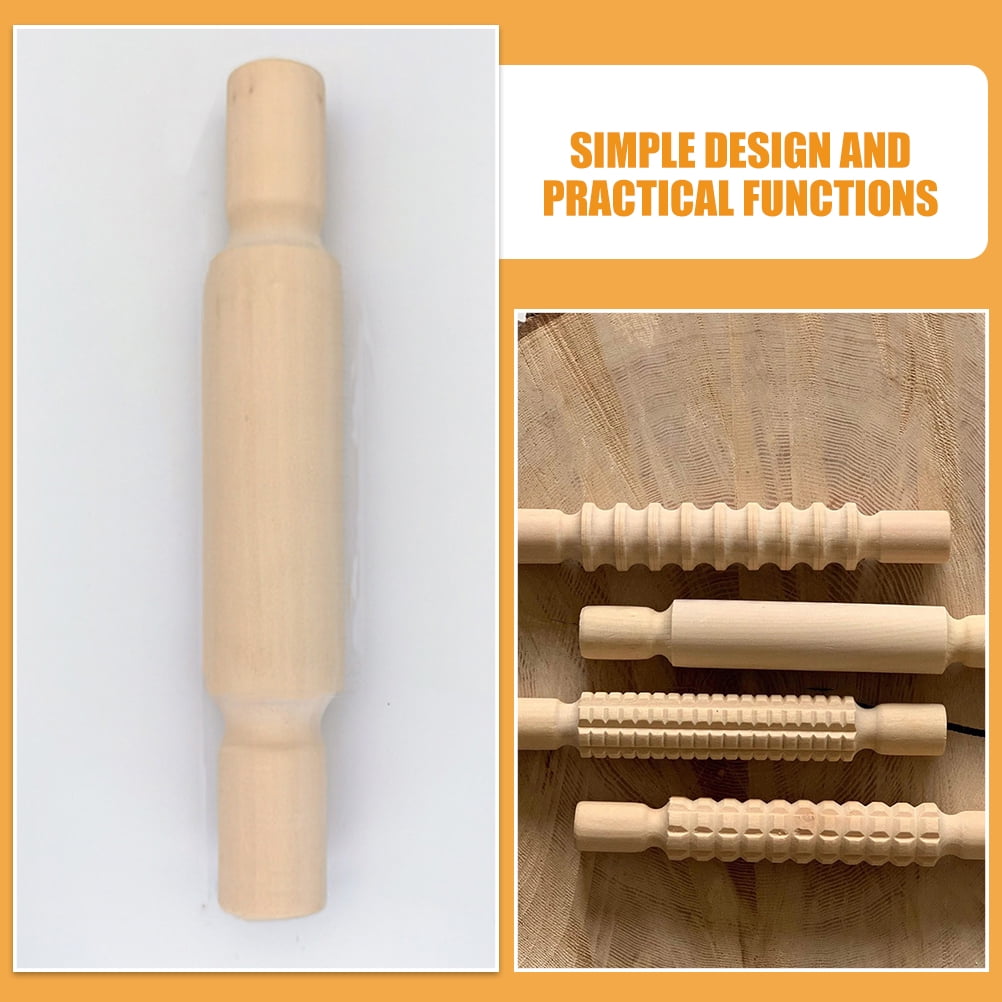 WORGEOUS  4 Pcs Small Mushroom Decoration Pottery Rolling Stick