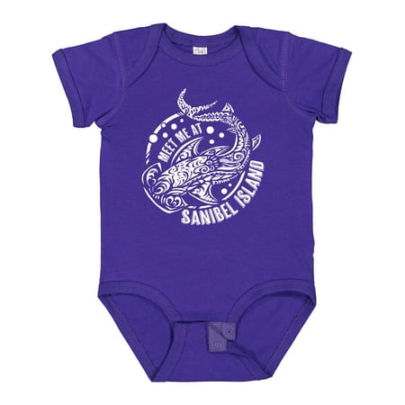 

Inktastic Meet Me at Sanibel Island Shark Design Gift Baby Boy or Baby Girl Bodysuit