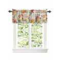 thumbnail image 2 of Kitchen Cafe Valance Curtain for Small Windows,Watercolor Spring Blossom Flower Rod Pocket Short Valances Floral Leaves on Retro Letter Window Treatment Panel for Living Room/Bedroom/Bathroom,42x12in, 2 of 9