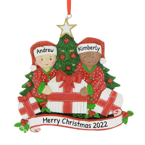 Ornaments by Elves Personalized Biracial Couple Christmas Tree Ornament Our First Xmas 2024