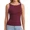 Wine, variant on Women Ribbed Seamless Workout Tank Top with Built in Bra, Slim Fit Boat Neck Sports Vest for Yoga Pilates Running Casual Home Wear