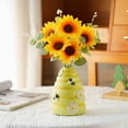 thumbnail image 5 of Bee Shaped Flower Vase, Yellow Resin Decorative Vase with Daisy and Bee Design, Rustic Farmhouse Tabletop Floral Container for Home Living Room Kitchen Office Decor, 5 of 9