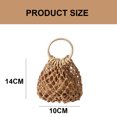 thumbnail image 2 of Bolso de mano mini para mujer, tipo cubo de agua, con cordón, tejido a mano, para playa, con red de pesca, 2 of 6