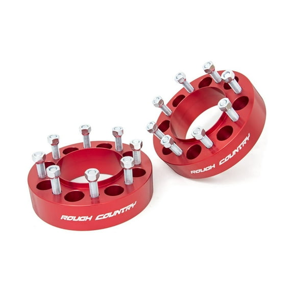 Rough Country 2" Wheel Spacers fits 2003-2020 Super Duty F250 F350 4WD | 8x170 | Aluminum | Pair | Hub Centric | 1094RED