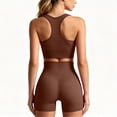 thumbnail image 6 of Shrysg Women's 2 Piece Sets Wireless Push Up Sports Yoga Bra with High Waist Booty Scrunch Biker Shorts Set for Gym Coffee, 6 of 8