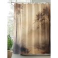 thumbnail image 2 of Impressionist Style Shower Curtain Set ，Waterproof Fabric Shower Curtains Abstract Hazy Brown Forest Tree Shower Curtains for Bathroom,Bathroom Decor 54x"78", 2 of 6