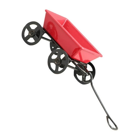 

Luggage Trolley Ornaments Mini House Furniture Red Home Decor Toddler Child Model Alloy Dollhouse Chic