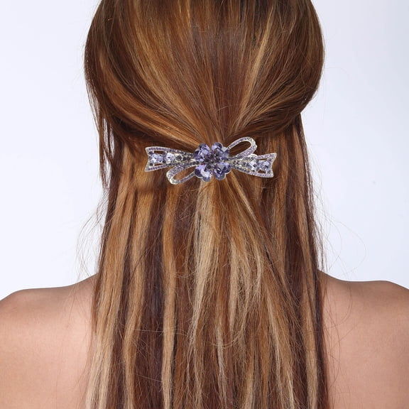 MERRYHAPY Automatic Crystal Hair Clip French Hairpin Rhinestone Hair Barrette for Women Elegant Hairstyles