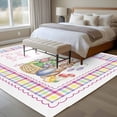thumbnail image 4 of Large Area Rugs for Living Room Bedroom, Easter 8'x10' Rug Washable Carpet Runner Indoor Outdoor, Spring Tulip Floral Rabbits Butterfly Pastoral Non Slip Floor Mats Rug for Kitchen, Patio, 4 of 8